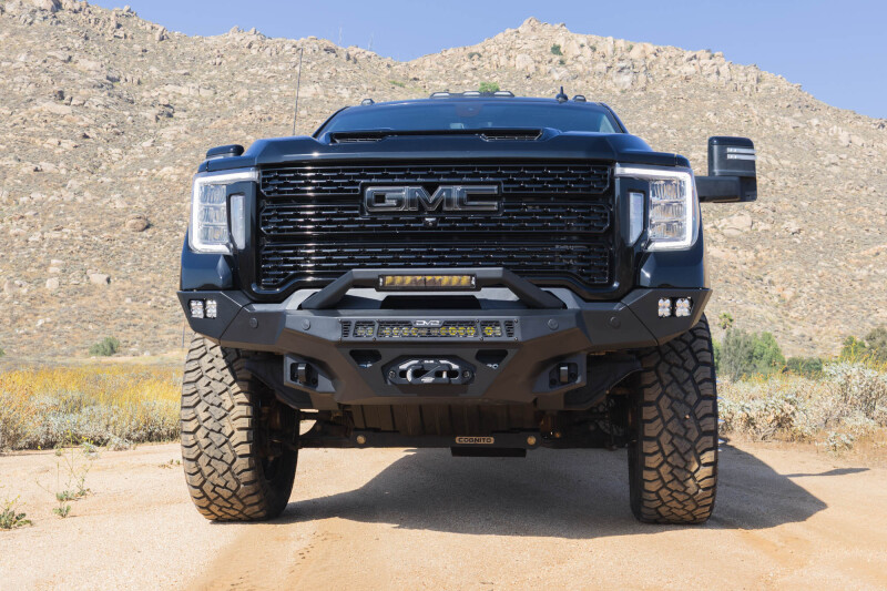 GMC Sierra 3500 Front Bumper - DV8 Offroad - Spec Series - Micro-texture black powder coat with satin black accents - `20-`23